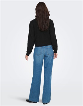 JDYFaye O-Neck Bow Cardigan - Black/W. Silver